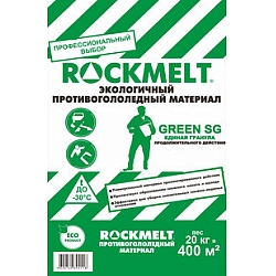 Фото противогололедный реагент Rockmelt GREEN SG, Единая гранула до -30 градусов, 20 кг