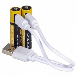 USB-батарейки аккумуляторы ААА 2 шт., KIT MT1114, Даджет