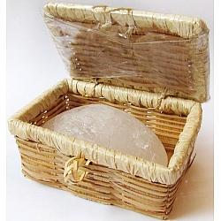 Фото натуральный кристаллический дезодорант Tawas Crystal в бамбуковой шкатулке, 100 гр (квасцы)