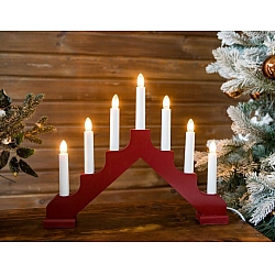 Рождественская горка светильник на 7 лампочек (красный) ADA, 286-15