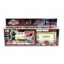 Фото игрушечный паровоз с вагоном, 06386F