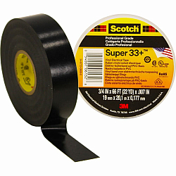 Фото 3M Изолента Scotch Super 33+ морозостойкая герметизирующая для кабеля 19 мм × 20,1 м
