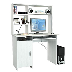 Фото стол письменный компьютерный с надстройкой Милан-8П Белый